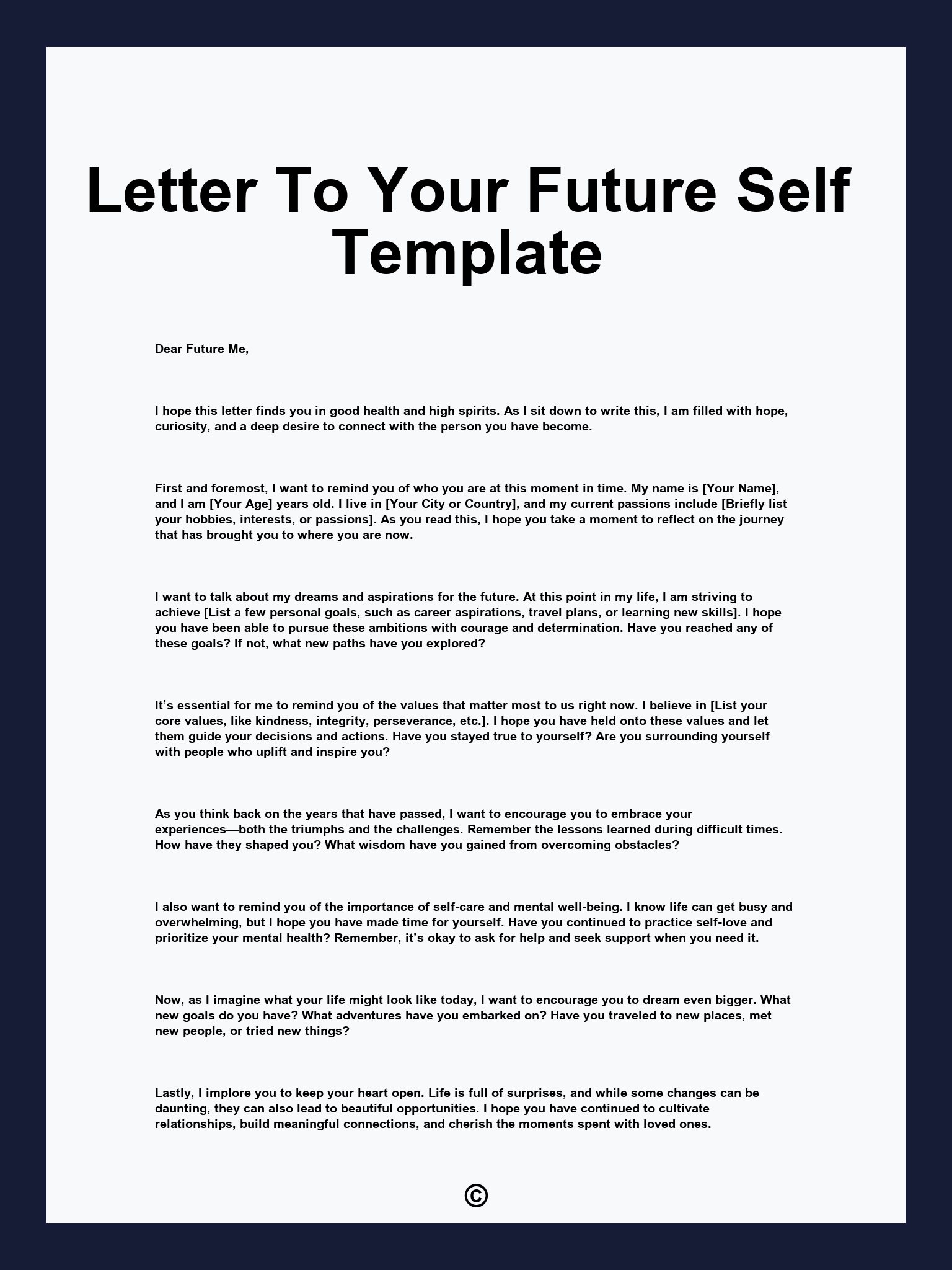 Letter To Your Future Self Template